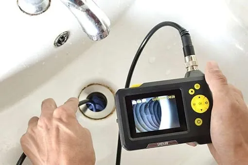 Drain Cleaning Services Trexlertown Pennsylvania Local Plumber Showing Via Camera Newly Cleaned Drain in Trexlertown PA