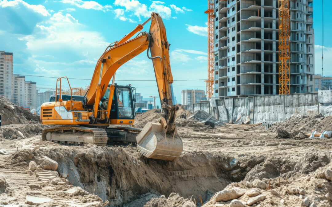 Commercial excavation on a construction site